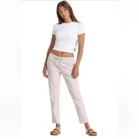 Vuori Womens Vintage Ripstop Pull On Pant Size XL in Light Gray Drawstring Waist - Picture 3 of 14